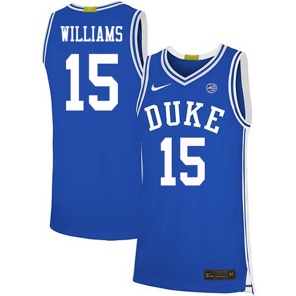 Men #15 Mark Williams Duke Blue Devils College Basketball Jerseys Sale-Blue